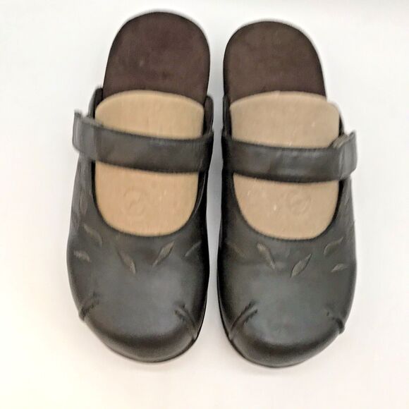Orthaheel Hannah Orthotic Slip On Mary Janes Women's 8 Brown Hook & Loop Mules - Picture 5 of 10